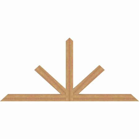 Ekena Millwork Saratoga Timber Gable Bracket, Western Red Cedar, 108"W x 49"H x 3 1/2"D x 5 1/2"F, 11/12 Pitch GBW108X49X0406SAR00SWR